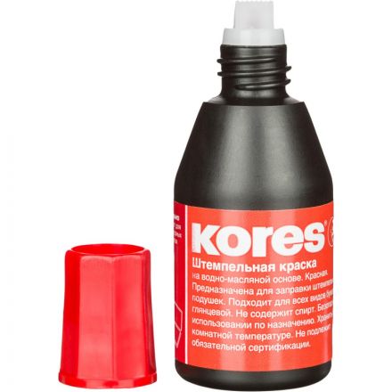 Краска штемпельная Kores красная на водно-масляной основе 28 г