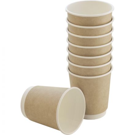 Стакан одноразовый Комус Стандарт бумажный коричневый 250 мл 25 штук в  упаковке