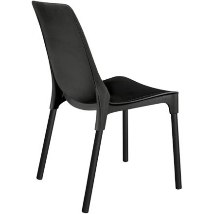 Стул для столовых EL_SHT-S75 пластик черный/черный муар 1882 Стул для столовых EL_SHT-S75 пластик черный/черный муар 1882