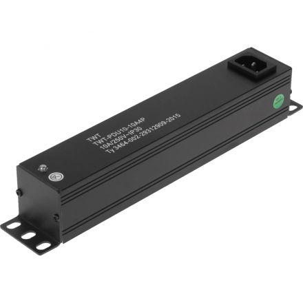 Блок розеток 10 TWT TWT-PDU10-10A4P без шнура питания, разъем C14 Блок розеток 10 TWT TWT-PDU10-10A4P без шнура питания, разъем C14