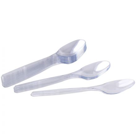 Ложка одноразовая столовая 180мм прозрачная, Комус, ПС, 50шт/уп Ложка одноразовая столовая 180мм прозрачная, Комус, ПС, 50шт/уп
