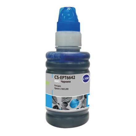 Чернила CACTUS (CS-EPT6642) для СНПЧ EPSON L100/L110/L200/L210/L300, голубые 0,1 л Чернила CACTUS (CS-EPT6642) для СНПЧ EPSON L100/L110/L200/L210/L300, голубые 0,1 л