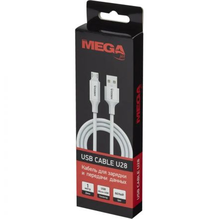 Кабель 2,4A, 1м, USB - Micro-USB, TPE, силикон, белый BT-JCBL-007/U28