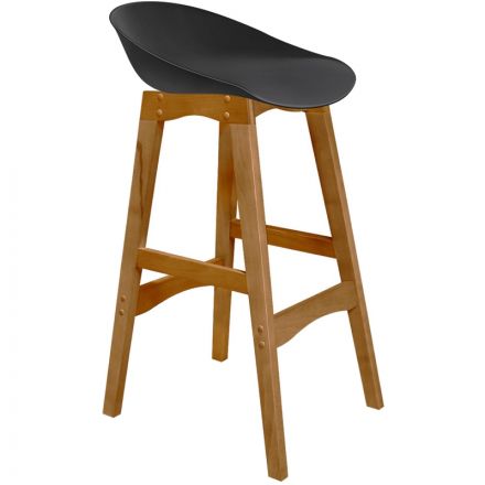 Стул барный EL_ Сидение SHT-ST19 черное+Каркас SHT-S65 светл.орех Л 152227 Стул барный EL_ Сидение SHT-ST19 черное+Каркас SHT-S65 светл.орех Л 152227