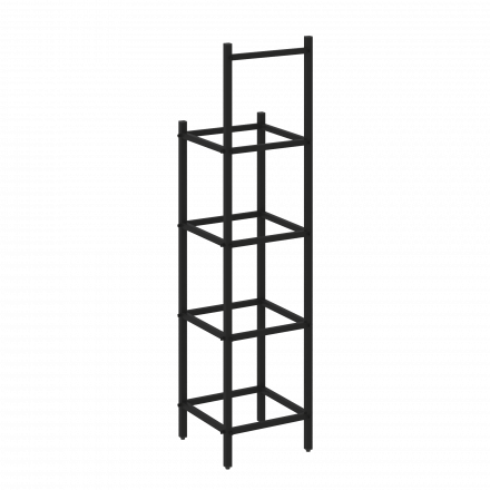 Loft Угловой проходной переходной модуль VR.L-SL.UPK-3.3.4 Чёрный металл 446*446*1869