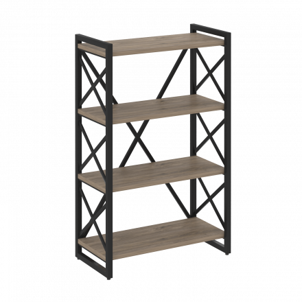 Loft Стеллаж на регулируемых опорах-4 полки VR.L-MST.O-4.8 Тиквуд тёмный/Чёрный металл 800*400*1280 Loft Стеллаж на регулируемых опорах-4 полки VR.L-MST.O-4.8 Тиквуд тёмный/Чёрный металл 800*400*1280