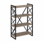 Loft Стеллаж на регулируемых опорах-4 полки VR.L-MST.O-4.8 Тиквуд тёмный/Чёрный металл 800*400*1280