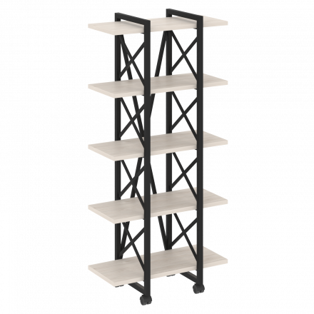 Loft Стеллаж на колесных опорах-5 полок VR.L-MST.K-5.4V Денвер светлый/Чёрный металл 800*400*1704