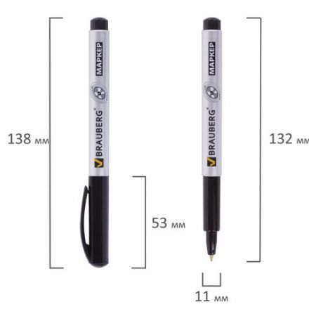 Маркер для CD и DVD BRAUBERG, ЧЕРНЫЙ, тонкий наконечник, 1 мм, 150418 Маркер для CD и DVD BRAUBERG, ЧЕРНЫЙ, тонкий наконечник, 1 мм, 150418