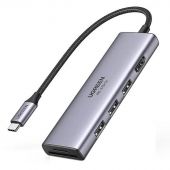 Разветвитель USB Ugreen CM511 (60383) USB-C. серый космос