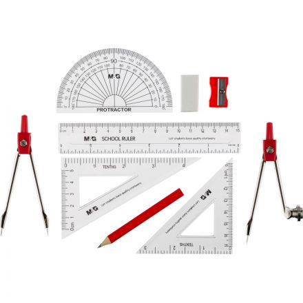 Готовальня M&G, 10 предм, в метал коробке Готовальня M&G, 10 предм, в метал коробке