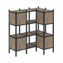 Loft Угловой внутренний стеллаж наборный VR.L-29 Тиквуд тёмный/Чёрный металл 1278*862*1458