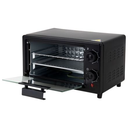 Мини-печь электрическая SONNEN EO-1001, 800 Вт, 10 л, таймер, нагрев до 230 °C, черная, 458308