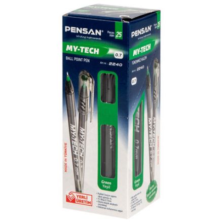 Ручка шариковая масляная PENSAN "My-Tech", ЗЕЛЕНАЯ, игольчатый узел 0,7 мм, линия 0,35 мм, 2240/25 Ручка шариковая масляная PENSAN "My-Tech", ЗЕЛЕНАЯ, игольчатый узел 0,7 мм, линия 0,35 мм, 2240/25