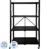 Стеллаж металлический складной Гел_Атлант-4, размер 730х400х1265 мм, черный