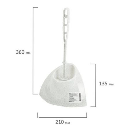 Ершик для унитаза с подставкой, угловой, "Блеск", белый мрамор, IDEA, М 5012