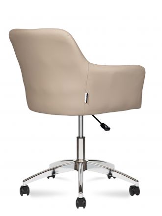 Кресло офисное / Танго / Tango / латте экокожа / хромированая база