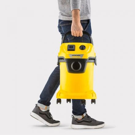 Пылесос хозяйственный KARCHER WD 3 P, мусоросборник 17 л, мощность 1000 Вт, желтый, 1.628-170.0 Пылесос хозяйственный KARCHER WD 3 P, мусоросборник 17 л, мощность 1000 Вт, желтый, 1.628-170.0