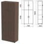 Шкаф закрытый "Канц", 700х350х1830 мм, цвет венге (КОМПЛЕКТ)