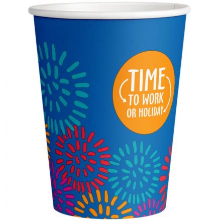 Стакан одноразовый бум односл. 350 мл d-90мм Time to work МИКС  50шт/уп