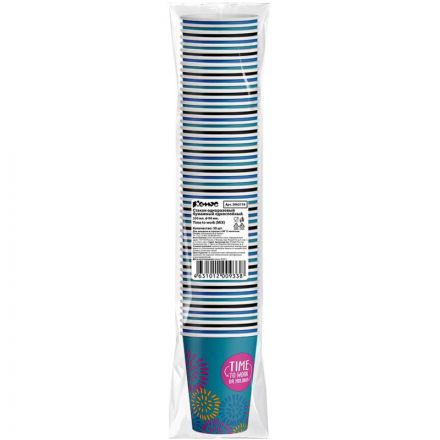 Стакан одноразовый бум односл. 350 мл d-90мм Time to work МИКС  50шт/уп