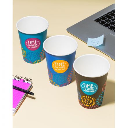 Стакан одноразовый бум односл. 350 мл d-90мм Time to work МИКС  50шт/уп