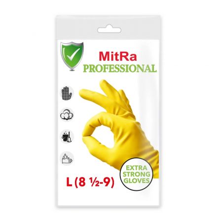 Перчатки MitRa Professional КЩС желтые, р.L 