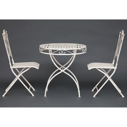 Комплект (стол + 2 стула) Secret de Maison PALLADIO (mod. PL08-8668/8669) металл, стол: 70х74,5см, стул: 45х40,5х94см, белый антик (antique white) Комплект (стол + 2 стула) Secret de Maison PALLADIO (mod. PL08-8668/8669) металл, стол: 70х74,5см, стул: 45х40,5х94см, белый антик (antique white)