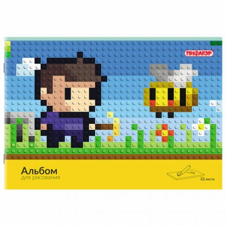 Альбом для рисования А4, 32 листа, скоба, обложка офсет, ПИФАГОР, 203х288 мм, "МИКС-2", 107110 Альбом для рисования А4, 32 листа, скоба, обложка офсет, ПИФАГОР, 203х288 мм, "МИКС-2", 107110