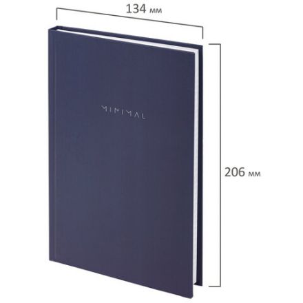 Блокнот А5 134х206 мм, 80 л., твёрдый, клетка, BRAUBERG "Minimal", синий, 116439 Блокнот А5 134х206 мм, 80 л., твёрдый, клетка, BRAUBERG "Minimal", синий, 116439