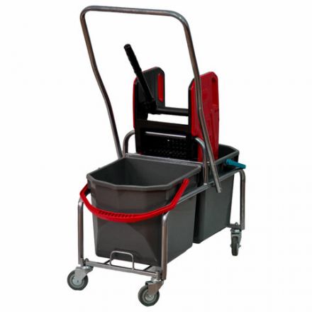 Тележка уборочная Eco-Force, 2 съемных ведра по 25 л, отжим, металлический каркас, бесшумные колеса, 22EF/2 Тележка уборочная Eco-Force, 2 съемных ведра по 25 л, отжим, металлический каркас, бесшумные колеса, 22EF/2