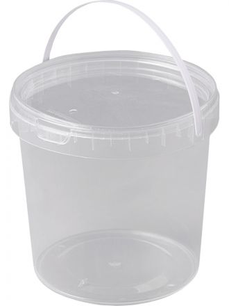 ВЕДРО КРУГЛОЕ бесцветное 3,3л В4L с бесцветной крышкой
