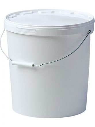 Ведро 18л. круглое, с ручкой металл, с белой крышкой  белый