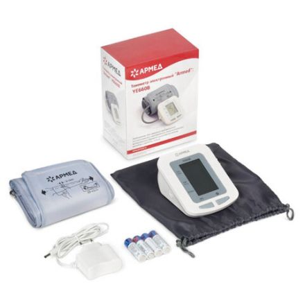 Тонометр АРМЕД YE660B, диапазон давления 0-280 мм рт. ст., диапазон пульса 40-200 уд/мин, автоматический, с поверкой, 1977602 Тонометр АРМЕД YE660B, диапазон давления 0-280 мм рт. ст., диапазон пульса 40-200 уд/мин, автоматический, с поверкой, 1977602