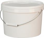Ведро 11л. круглое, с белой крышкой, с металлической ручкой  белый