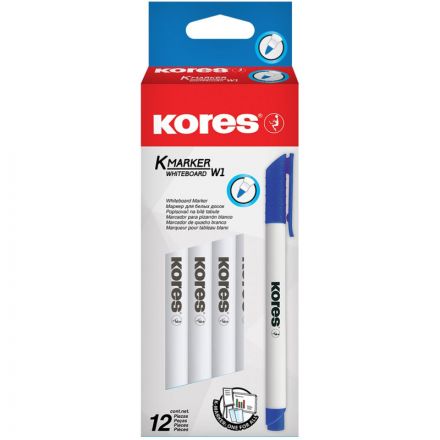 Маркер для белых досок Kores, тонкий круглый наконечник, синий 22803 Маркер для белых досок Kores, тонкий круглый наконечник, синий 22803