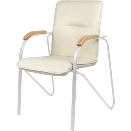 Конференц-кресло UA_EChair SAMBA Silver к/з беж./бук (V-18 1.007)