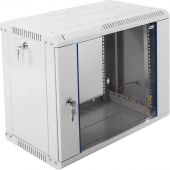 Шкаф настенный телеком. ЦМО разб. 9U (600х350) дверь стекло (ШРН-Э-9.350)