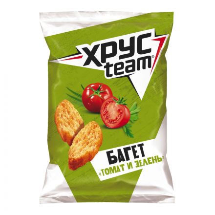 Сухарики Хрустим багет томат/зелень 60 г Сухарики Хрустим багет томат/зелень 60 г