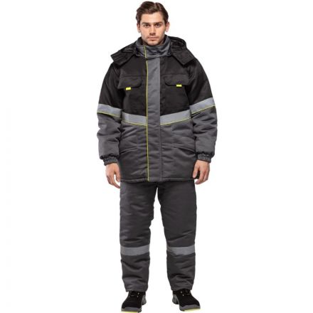 Куртка рабочая зимняя з43-КУ сер/черн р.60-62/170-176