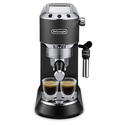 Кофеварка рожковая DELONGHI Dedica EC685.BK, 1350 Вт, объем 1,1 л, ручной капучинатор, черная