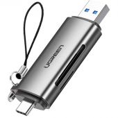 Картридер UGREEN USB-C + USB-A 3.0 для карт памяти TF/SD (50706)