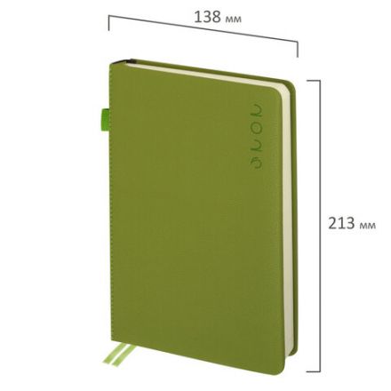Ежедневник датированный 2026, А5, 138х213 мм, BRAUBERG "Essential", под кожу, держатель, зеленый, 117398 Ежедневник датированный 2026, А5, 138х213 мм, BRAUBERG "Essential", под кожу, держатель, зеленый, 117398