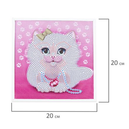 Картина стразами (алмазная мозаика) 20х20 см, ЮНЛАНДИЯ "Котёнок", в деревянной рамке, 662440 Картина стразами (алмазная мозаика) 20х20 см, ЮНЛАНДИЯ "Котёнок", в деревянной рамке, 662440