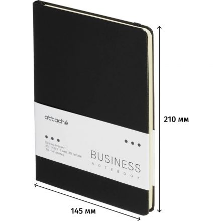 Бизнес-блокнот Attache А5(148x218мм), Эссэ,балакр,резин,клетка,черный,80 л Бизнес-блокнот Attache А5(148x218мм), Эссэ,балакр,резин,клетка,черный,80 л