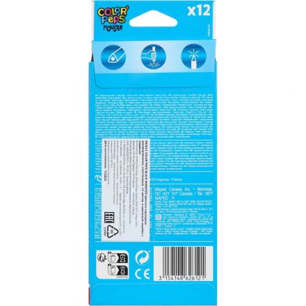 Карандаши цветные Maped BLACK MONSTER трехгранные,пластик,12цв/наб,862612 Карандаши цветные Maped BLACK MONSTER трехгранные,пластик,12цв/наб,862612