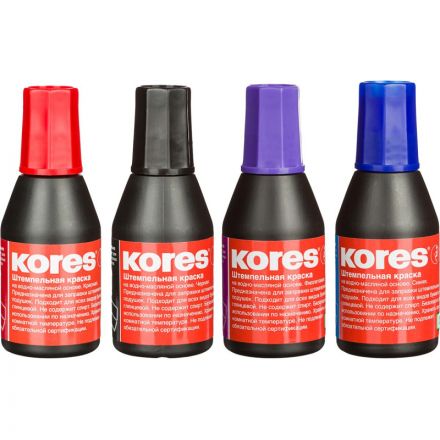Краска штемпельная Kores синяя на водно-масляной основе 28 г