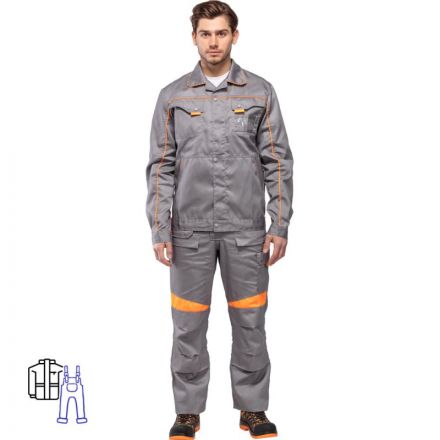 Костюм рабочий летний муж. л29-КПК т.сер/оранж (р.44-46) 182-188