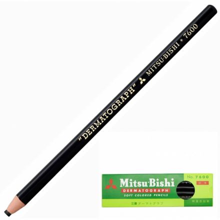 Карандаш восковой Uni Mitsubishi Dermatograph черный (не требует заточки) Карандаш восковой Uni Mitsubishi Dermatograph черный (не требует заточки)