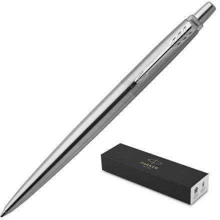 Ручка шариковая Parker Jotter цвет чернил синий цвет корпуса серебристый (артикул производителя 1953170) Ручка шариковая Parker Jotter цвет чернил синий цвет корпуса серебристый (артикул производителя 1953170)